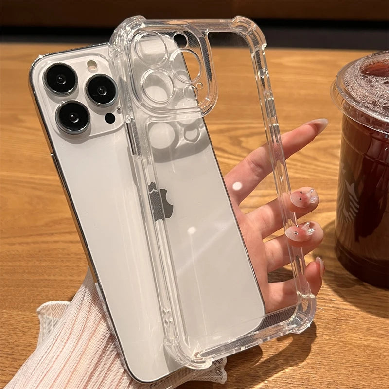 Shockproof Transparent Case For iPhone 15 14 13 12 11 Pro Max X Xs XR Max 7 8 Plus Bumper Cases Cover